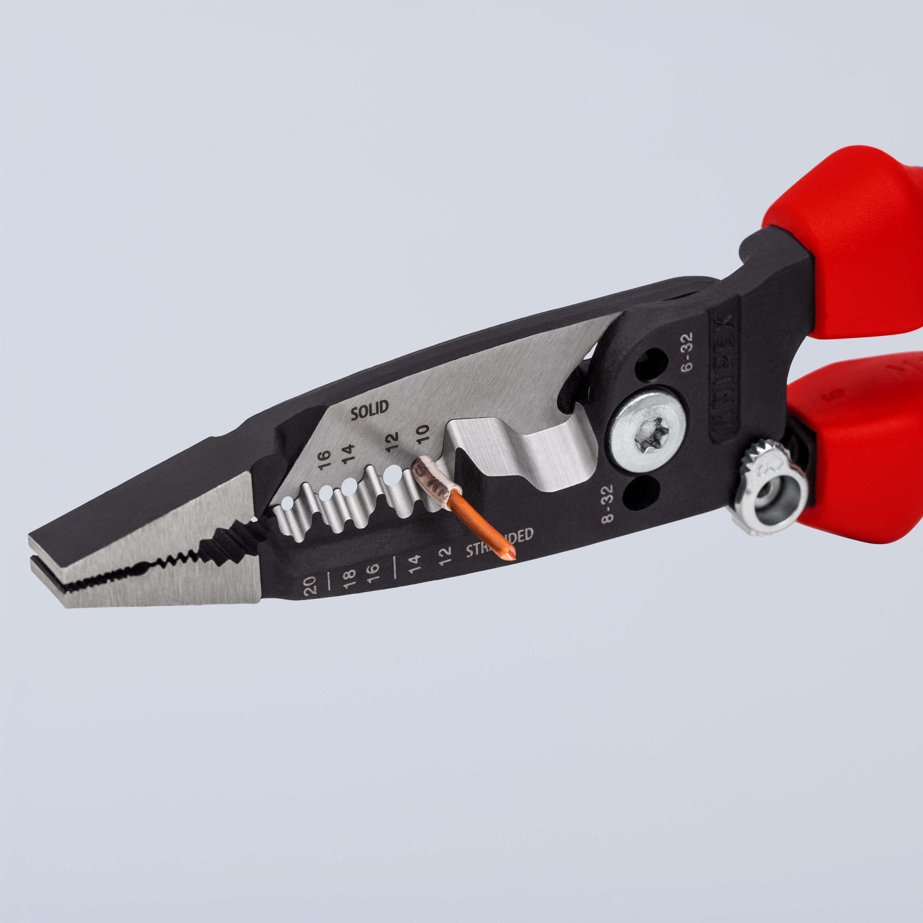KNIPEX KNIPEX 13 72 8 WireStripper Multifunktions-Elektrikerzangen amerikanisches Modell 200 mm schwarz atramentiert mit Mehrkomponenten-Hüllen poliert