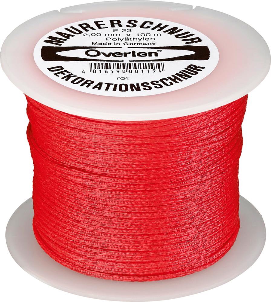 Maurerschnur PE 2,0mm 100m rot Overmann Maurerschnur PE 2,0mm 100m rot Overmann