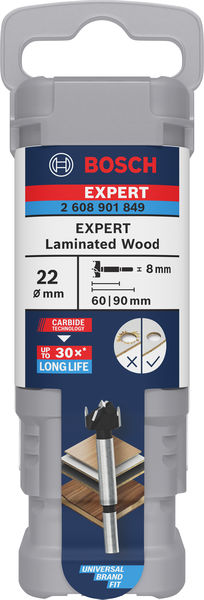 BOSCH EXPERT Laminated Wood Scharnierlochbohrer, 22 x 60 x 90 mm BOSCH EXPERT Laminated Wood Scharnierlochbohrer, 22 x 60 x 90 mm