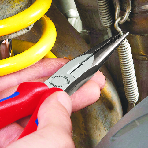 KNIPEX KNIPEX 26 13 200 Flachrundzange mit Schneide (Storchschnabelzange) 200 mm verchromt mit Kunststoff überzogen KNIPEX KNIPEX 26 13 200 Flachrundzange mit Schneide (Storchschnabelzange) 200 mm verchromt mit Kunststoff überzogen