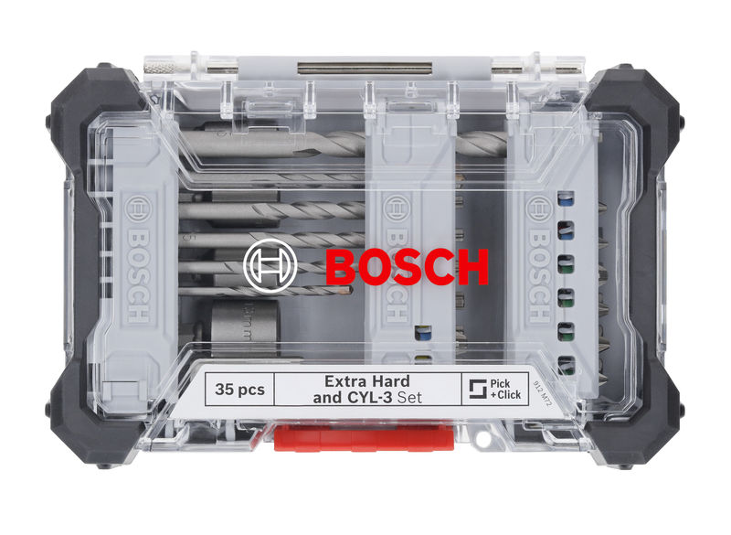 BOSCH Extra Hard Schrauberbit- und CYL-3 Bohrer-Set, Aufsteller, 35-tlg. BOSCH Extra Hard Schrauberbit- und CYL-3 Bohrer-Set, Aufsteller, 35-tlg.
