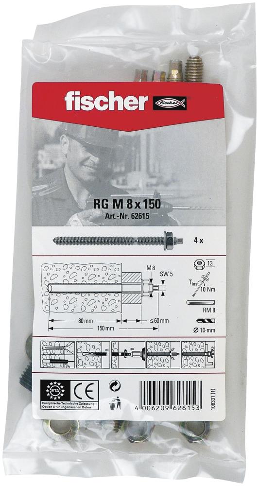 FISCHER DEUTSCHLAND Ankerstange RG M8x150 B (4) FISCHER DEUTSCHLAND Ankerstange RG M8x150 B (4)