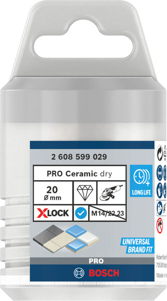 BOSCH PRO Ceramic dry Trockenbohrkrone, 20 x 35 mm, X-Lock