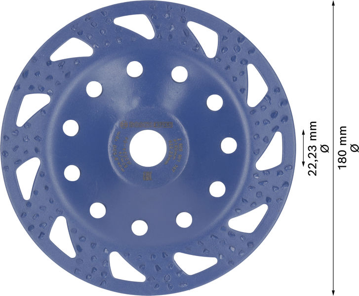 BOSCH EXPERT Multi Material Carbide-Topfscheibe grob, flach, 180 mm, 22,23 mm