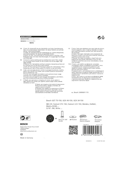 BOSCH EXPERT Mulitloch-Stützteller, 150mm, weich, M8+5/16