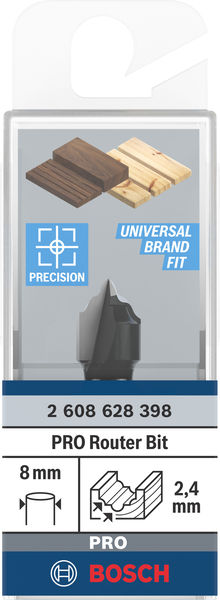 BOSCH PRO Profilnutfräser, R 2,4, Schaft 8 mm