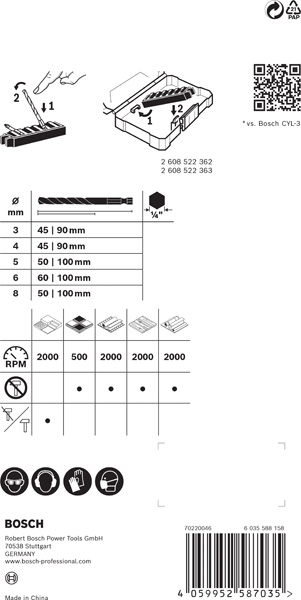 BOSCH EXPERT HEX-9 Multi Construction Pick & Click Set, 3-8 mm BOSCH EXPERT HEX-9 Multi Construction Pick & Click Set, 3-8 mm