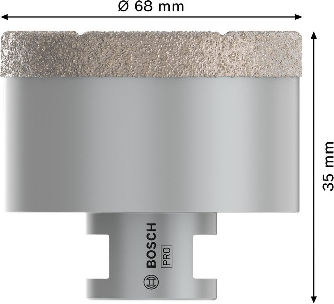 BOSCH PRO Ceramic Trockenbohrkrone, 68 x 35 x 14 mm