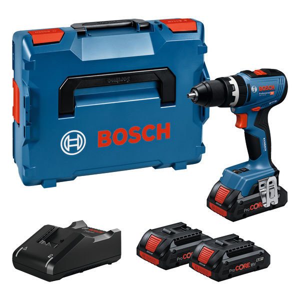 BOSCH Akku-Schlagbohrschauber GSB 18V-65, 3 x Akku ProCORE18V 4.0Ah, L-BOXX 136