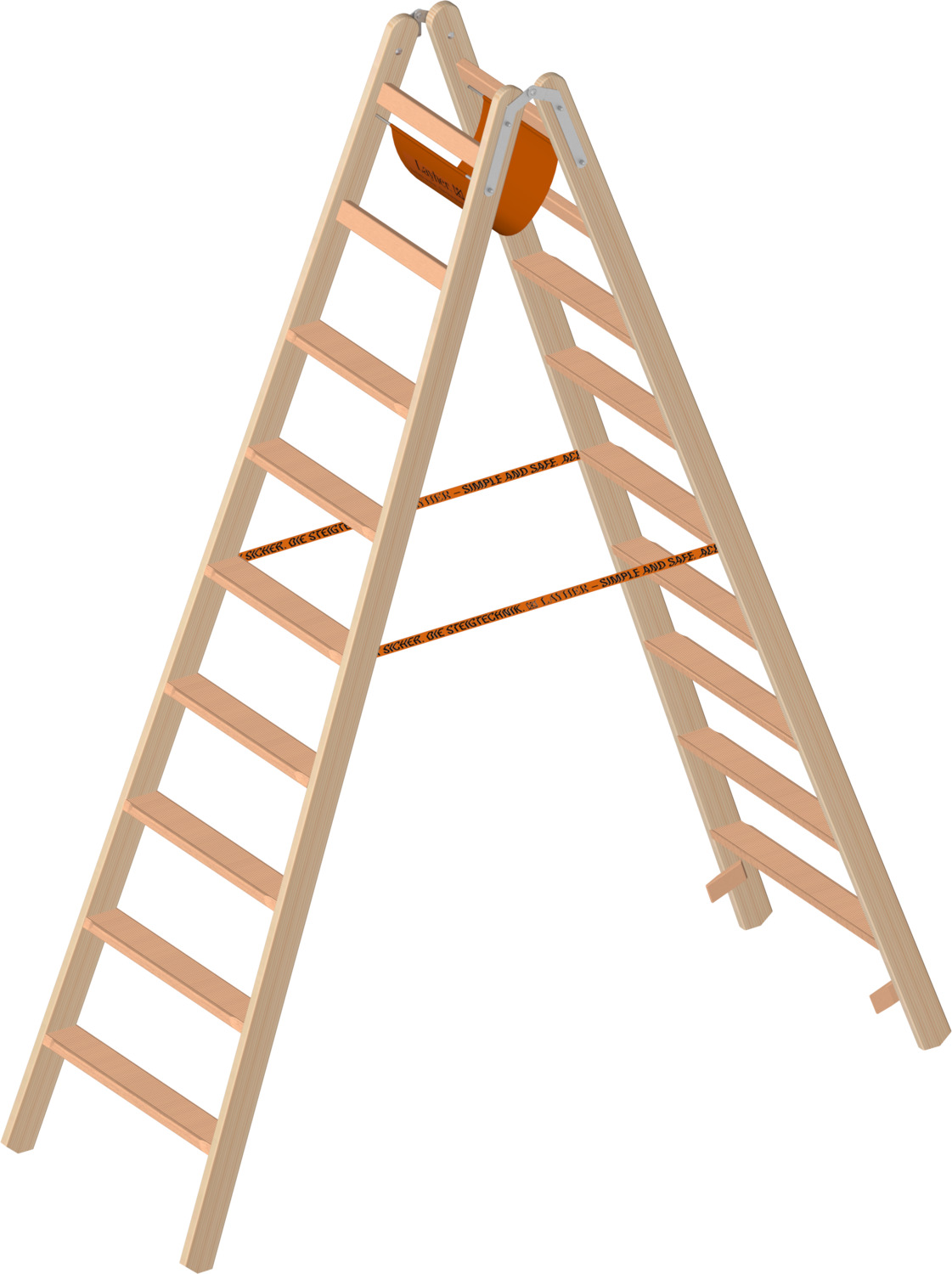 LAYHER Holzstehleiter mit Stufen 1020 LAYHER Holzstehleiter mit Stufen 1020
