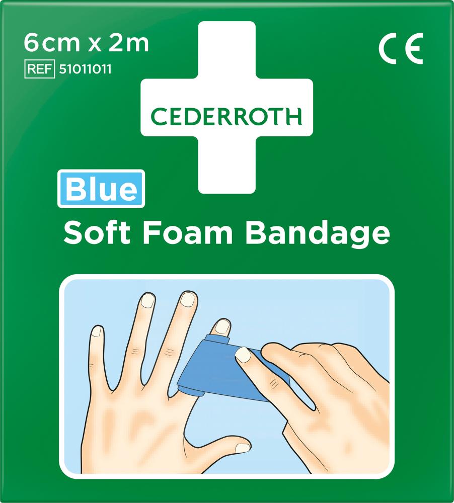 CEDERROTH Schaumbandage blau, 6cm x 2m CEDERROTH Schaumbandage blau, 6cm x 2m