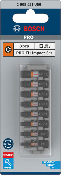 BOSCH PRO TH Impact Bit-Set, 25 mm, 8-tlg