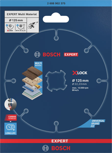 BOSCH EXPERT Multi Material Carbide-Trennscheibe, 125 x 1.6 x 22,23 mm, X-Lock BOSCH EXPERT Multi Material Carbide-Trennscheibe, 125 x 1.6 x 22,23 mm, X-Lock