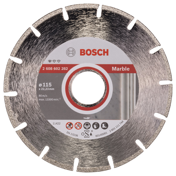 BOSCH Diamanttrennscheibe Standard for Marble, 115 x 22,23 x 2,2 x 3 mm