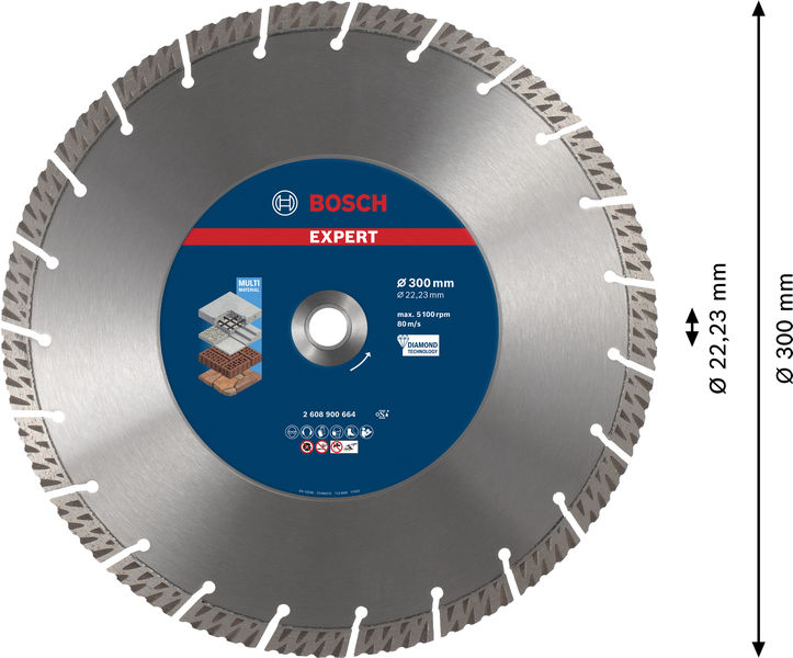 BOSCH EXPERT Multi Material Diamanttrennscheibe, 300x22,23 mm BOSCH EXPERT Multi Material Diamanttrennscheibe, 300x22,23 mm