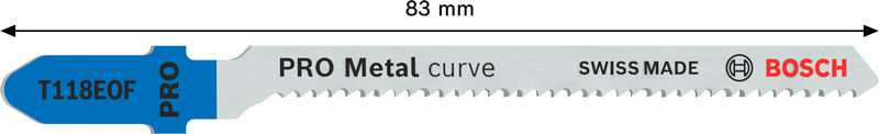BOSCH PRO Metal curve T118EOF Stichsägeblatt, 83 mm, 2-tlg. BOSCH PRO Metal curve T118EOF Stichsägeblatt, 83 mm, 2-tlg.