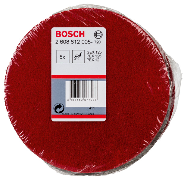 BOSCH Polierfilz für Exzenterschleifer, hart, Klett, 128 mm, 5er-Pack BOSCH Polierfilz für Exzenterschleifer, hart, Klett, 128 mm, 5er-Pack