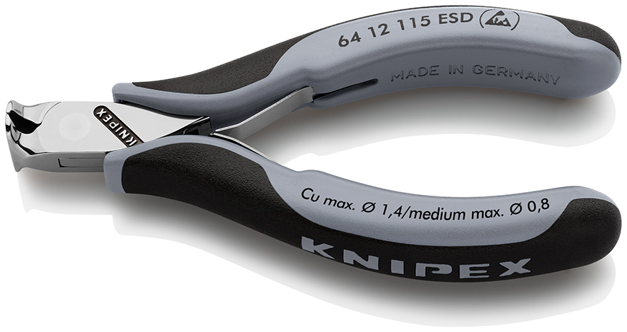 KNIPEX KNIPEX 64 12 115 ESD Elektronik-Vornschneider ESD 115 mm mit Mehrkomponenten-Hüllen spiegelpoliert KNIPEX KNIPEX 64 12 115 ESD Elektronik-Vornschneider ESD 115 mm mit Mehrkomponenten-Hüllen spiegelpoliert
