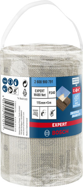 BOSCH EXPERT M480 Schleifnetzrolle, 115x5000mm, K240 BOSCH EXPERT M480 Schleifnetzrolle, 115x5000mm, K240