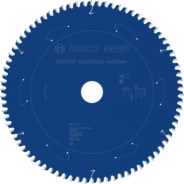 BOSCH EXPERT Aluminium Kreissägeblatt, 250x30 mm, Z78