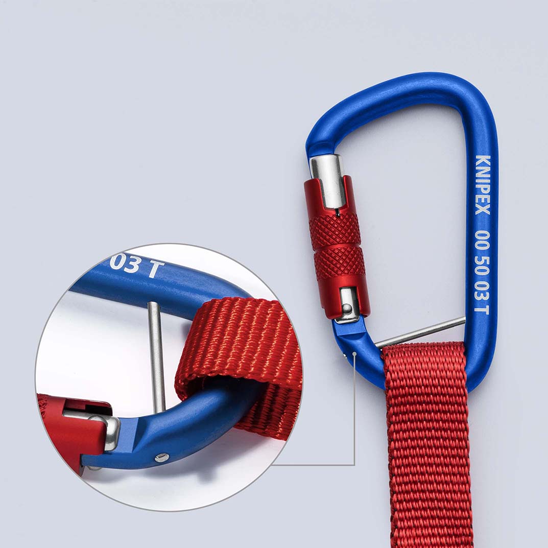 KNIPEX KNIPEX 00 50 13 T BK Adapterschlaufen mit fixiertem Materialkarabiner Zur Werkzeug-Absturzsicherung 186 mm KNIPEX KNIPEX 00 50 13 T BK Adapterschlaufen mit fixiertem Materialkarabiner Zur Werkzeug-Absturzsicherung 186 mm