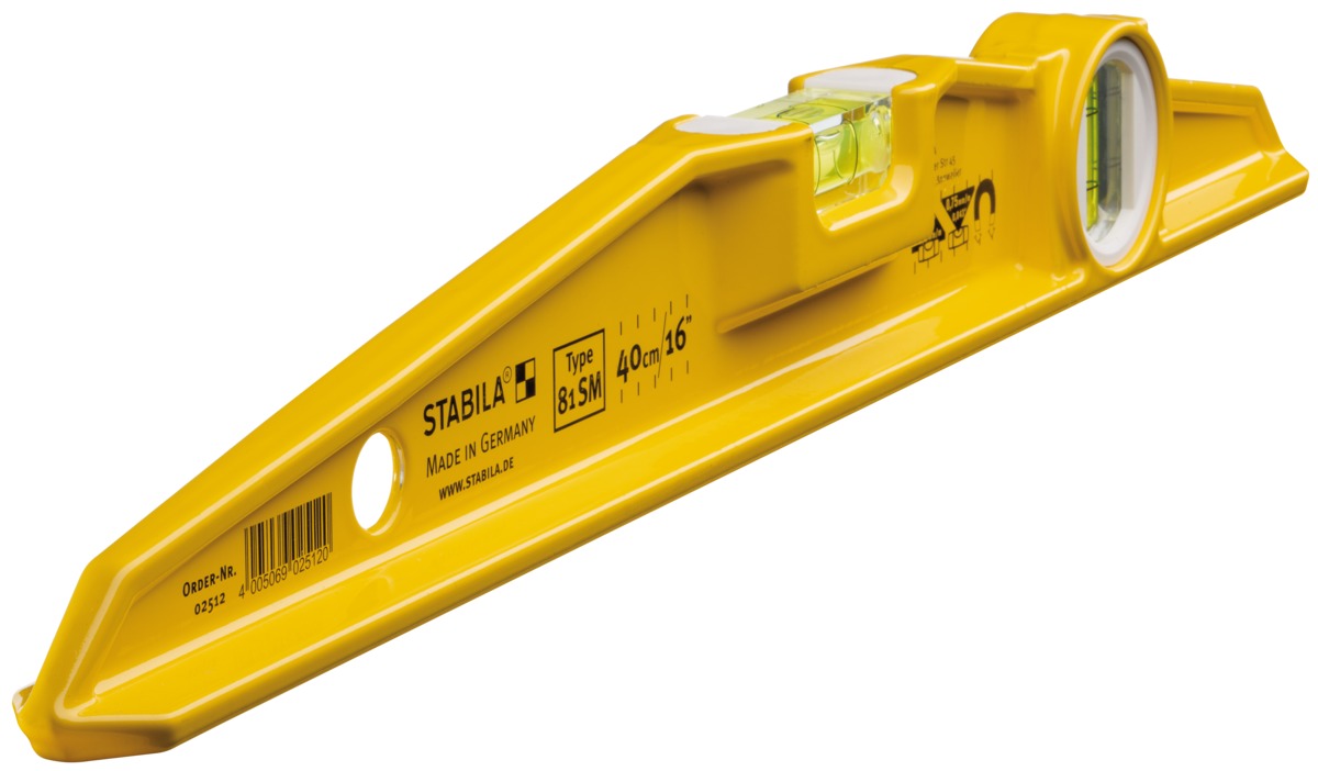 STABILA Magnet-Wasserwaage Type 81 SM , 40 cm, robustes Alu-Gussprofil, Ferrit-Magnetsystem, 1 Horizontal-Libelle, 1 Vertikal-Libelle, Made in Germany