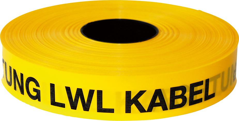 KELMAPLAST Trassen-Warnband 250 m Achtung LWL-Kabel gelb KELMAPLAST Trassen-Warnband 250 m Achtung LWL-Kabel gelb