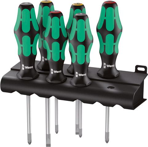 WERA Schraubendrehersatz Kraftform Plus Lasertip + Rack, 6‑teilig, Nr. 335/350/355/6 WERA Schraubendrehersatz Kraftform Plus Lasertip + Rack, 6‑teilig, Nr. 335/350/355/6