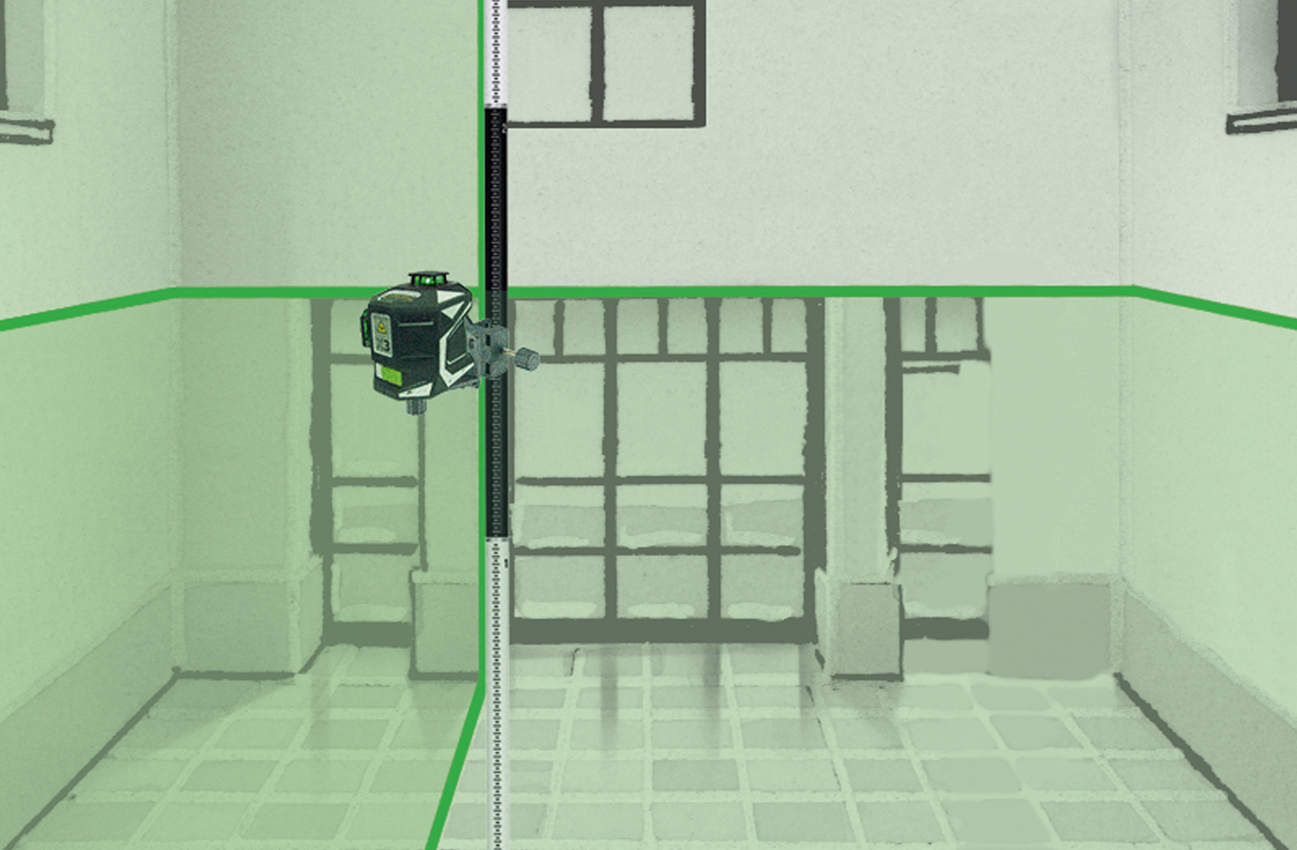 LASERLINER Magnetische Klemm- und Wandhalterung CrossGrip Pro (höhenverstellbar)