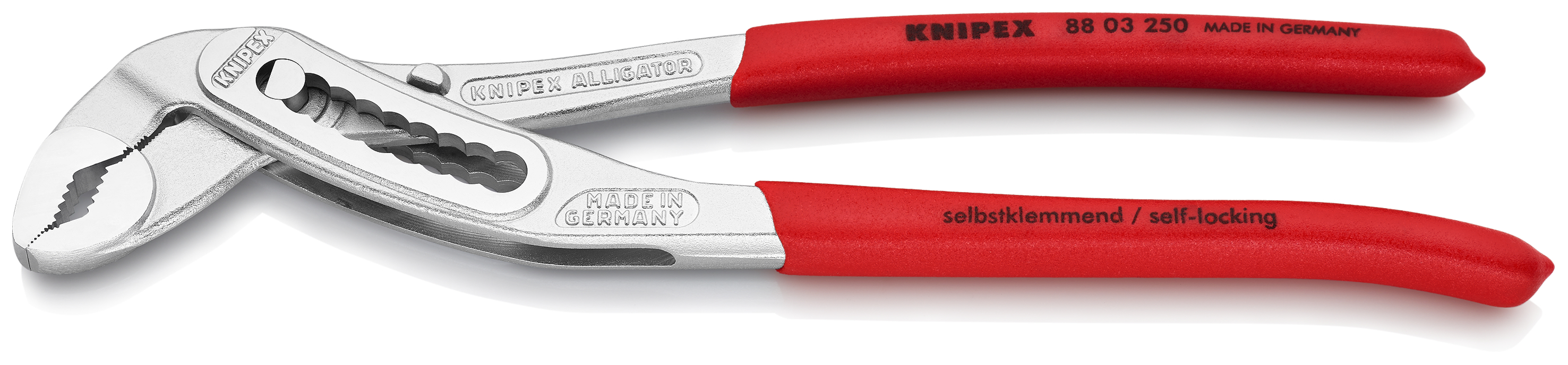 KNIPEX KNIPEX 88 03 250 Alligator® Wasserpumpenzange 250 mm verchromt mit rutschhemmendem Kunststoff überzogen
