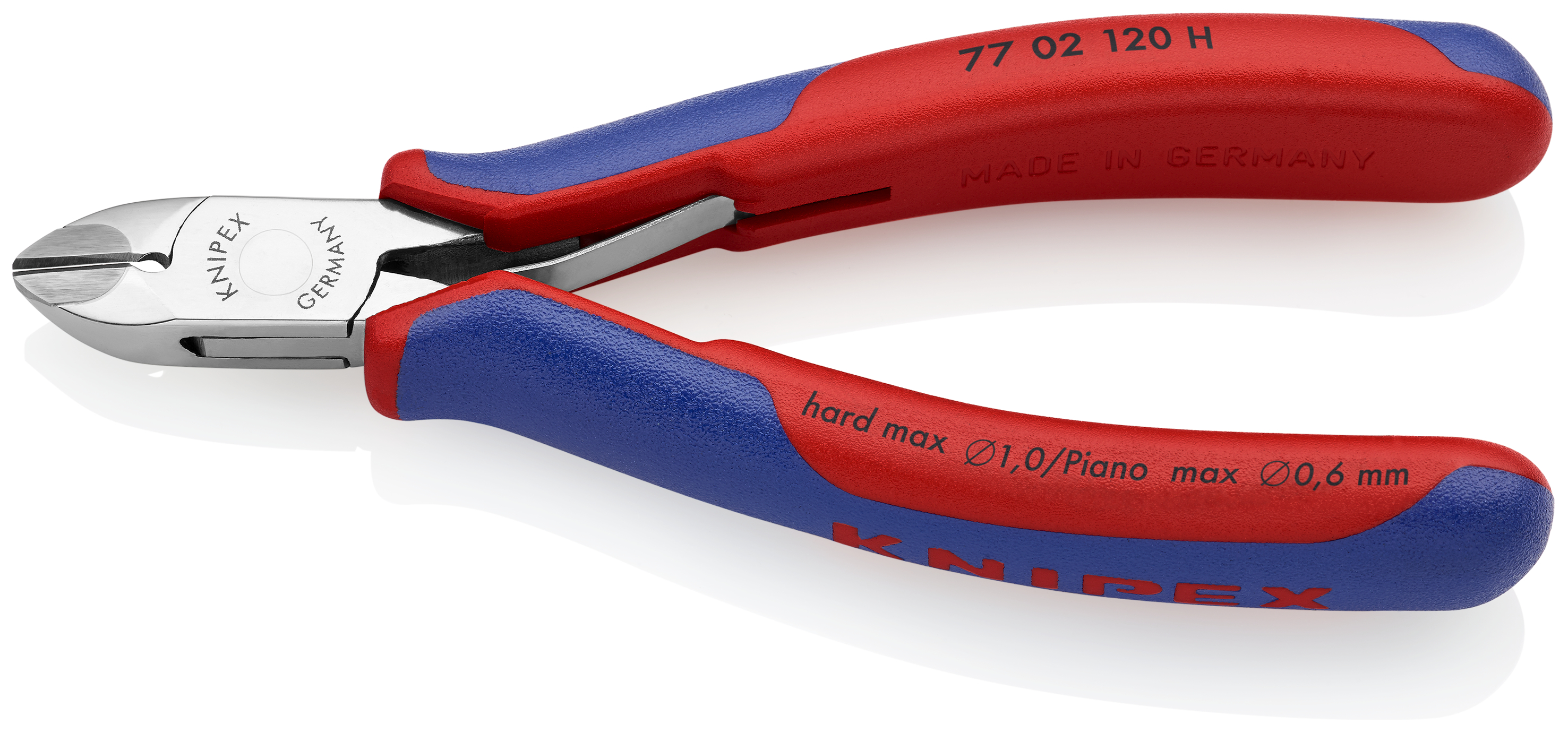 KNIPEX KNIPEX 77 02 120 H Elektronik-Seitenschneider mit eingesetzter Hartmetallschneide 120 mm mit Mehrkomponenten-Hüllen spiegelpoliert KNIPEX KNIPEX 77 02 120 H Elektronik-Seitenschneider mit eingesetzter Hartmetallschneide 120 mm mit Mehrkomponenten-Hüllen spiegelpoliert