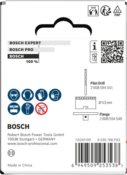 BOSCH Brick and Soft Tile Lochsäge mit Aufsteckhalter, 53 x 60 mm