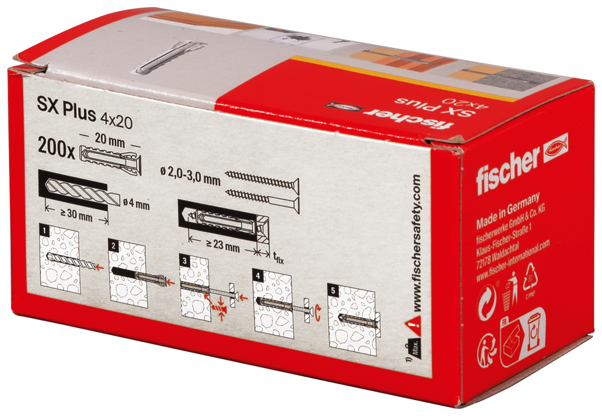 FISCHER DEUTSCHLAND Dübel SX Plus 4x20