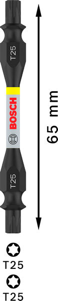 BOSCH PRO Impact Schrauberbit mit Doppelklingen und Pick and Click-Einsätzen, T25,65mm BOSCH PRO Impact Schrauberbit mit Doppelklingen und Pick and Click-Einsätzen, T25,65mm