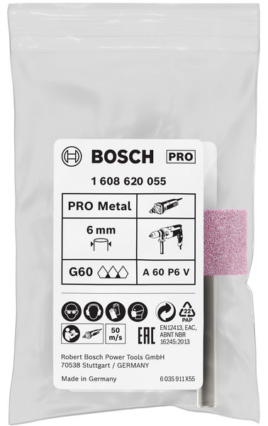 BOSCH PRO Steel Schleifstiftset, 25 x 20 mm, G60, zylindrisch BOSCH PRO Steel Schleifstiftset, 25 x 20 mm, G60, zylindrisch