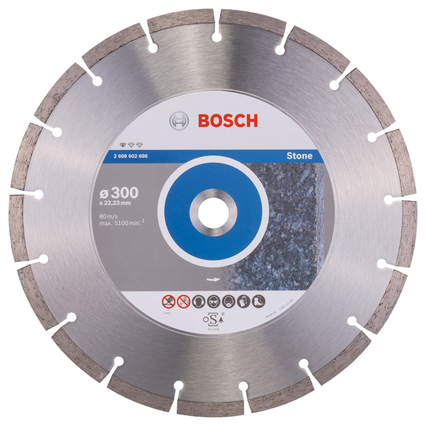 BOSCH Diamanttrennscheibe Standard for Stone, 300 x 22,23 x 3,1 x 10 mm