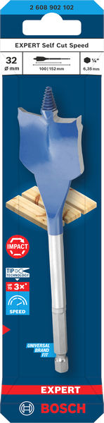 BOSCH EXPERT Self Cut Speed Flachfräsbohrer, 32 x 152 mm BOSCH EXPERT Self Cut Speed Flachfräsbohrer, 32 x 152 mm