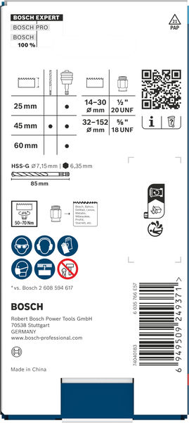 BOSCH EXPERT Power Change Plus Umrüst-S.,HEX Sch. 11mm,HSS-G, 7,15x45x85mm,2 Adapterm. BOSCH EXPERT Power Change Plus Umrüst-S.,HEX Sch. 11mm,HSS-G, 7,15x45x85mm,2 Adapterm.