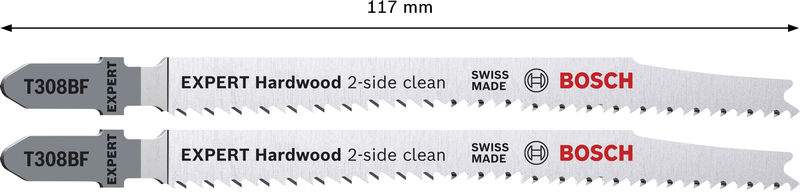 BOSCH EXPERT Hardwood 2-side clean T308BF Stichsägeblatt, 2-tlg.