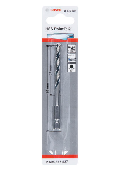 BOSCH HSS PointTeQ Sechskantbohrer 5,5 mm