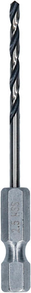 BOSCH Metal HSS Spiralbohrer, 2,5 x 30 x 69 mm, HEX 1/4“ Schaft