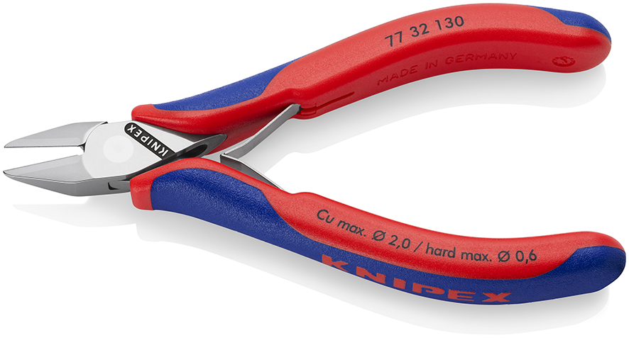 KNIPEX KNIPEX 77 32 130 Elektronik-Seitenschneider mit durchgestecktem Gelenk 130 mm mit Mehrkomponenten-Hüllen spiegelpoliert KNIPEX KNIPEX 77 32 130 Elektronik-Seitenschneider mit durchgestecktem Gelenk 130 mm mit Mehrkomponenten-Hüllen spiegelpoliert