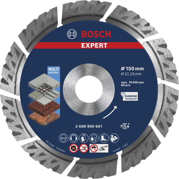 BOSCH EXPERT MultiMaterial Diamanttrennscheiben, 150 x 22,23 x 2,4 x 12 mm