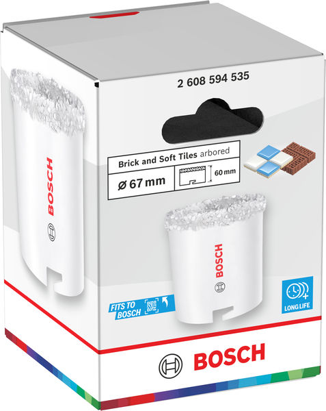 BOSCH Brick and Soft Tile Lochsäge mit Aufsteckhalter, 67 x 60 mm
