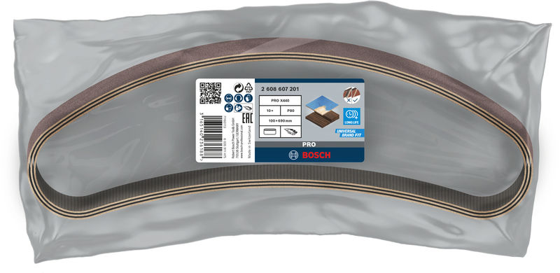 BOSCH PRO X440 Schleifband, 100 x 690 mm, G80, 10-tlg.