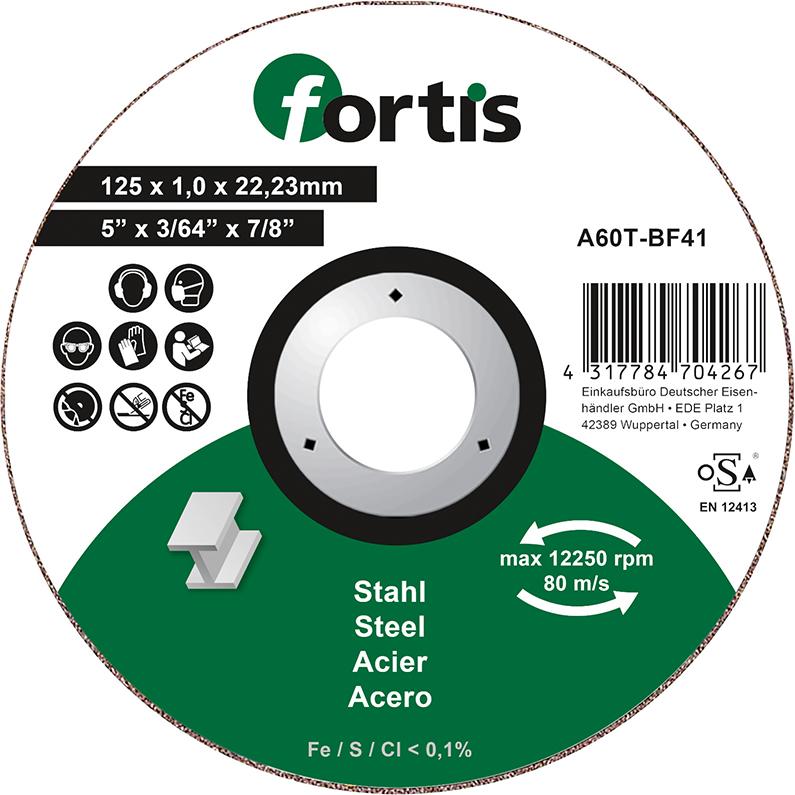 FORTIS Trennscheibe Stahl Ø125x1,0mm