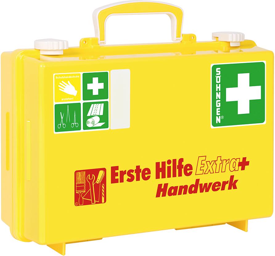 N.A. Erste-Hilfe-Koffer Extra+Handwerk, DIN 13157, gelb N.A. Erste-Hilfe-Koffer Extra+Handwerk, DIN 13157, gelb