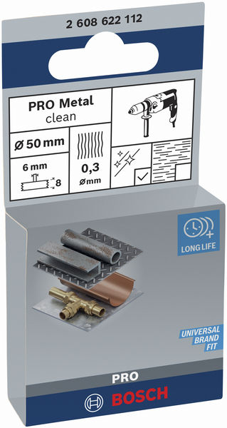 BOSCH PRO Metal clean Scheibenbürste, gerader Schaft, 50 x 0,3 mm