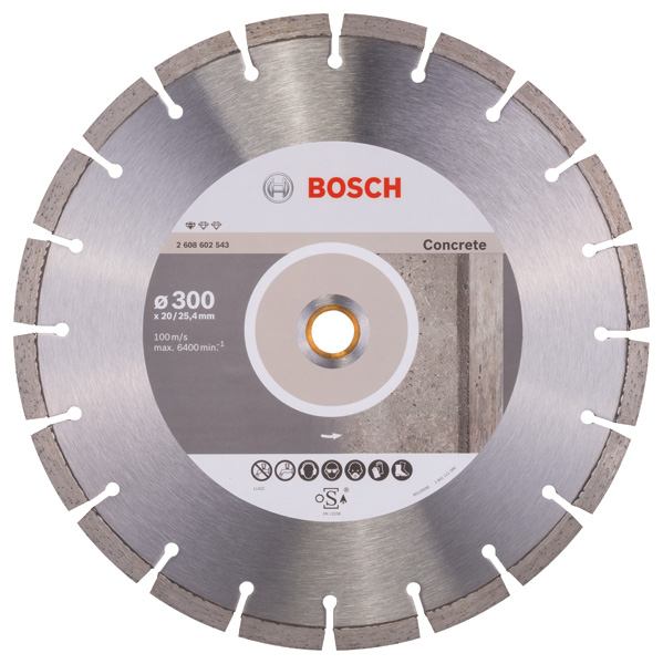 BOSCH Diamanttrennscheibe Standard for Concrete, 300 x 20,00/25,40 x 2,8 x 10 mm
