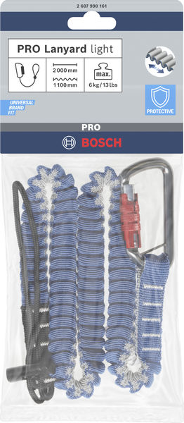 BOSCH PRO Sicherungsgurt, leicht, 6 kg, 1 Karabiner und 1 runde Kordelschlaufe BOSCH PRO Sicherungsgurt, leicht, 6 kg, 1 Karabiner und 1 runde Kordelschlaufe